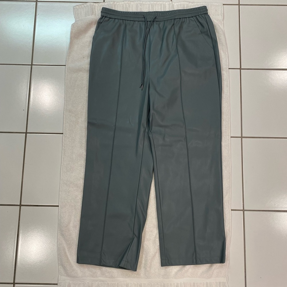 TOPSHOP Blue Faux Leather Pants